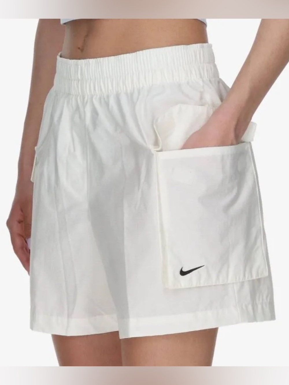 White Nike Sportswear Essential Woven High-Rise Cargo Shorts